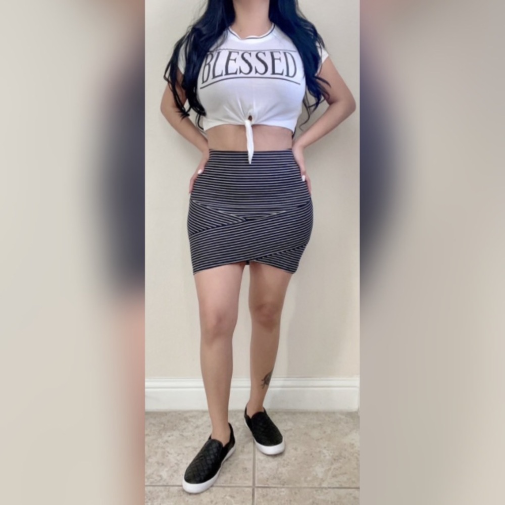 Front Cross Mini Skirt